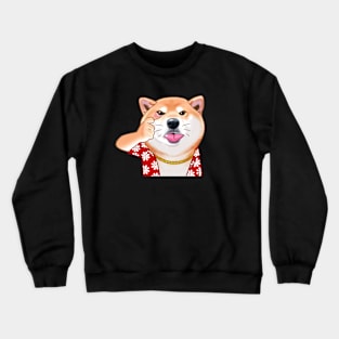 Shiba dog stick out tongue Crewneck Sweatshirt